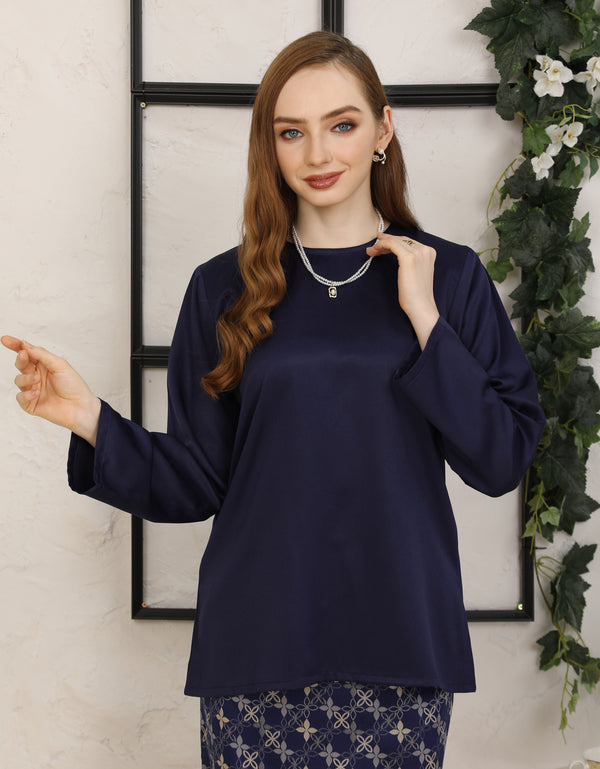 BAJU KURUNG KEDAH KRISLYN (NAVY BLUE)